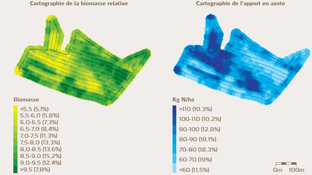 Cartographie d'épandage modulé d'azote