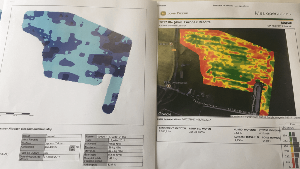 Cartographie de rendement moisson
